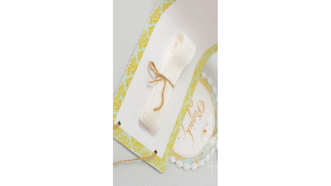 Trusou de botez cu broderie personalizata pentru baieti, Gold & Mint 2